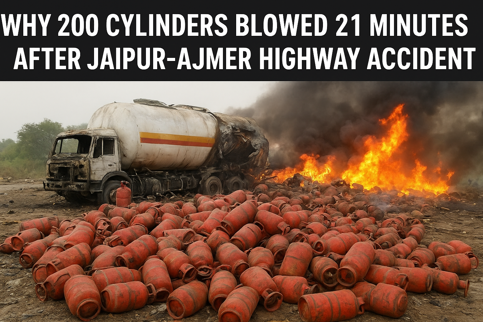 Truck carrying gas cylinders blast on Jaipur-Ajmer highway after 21-minute delay