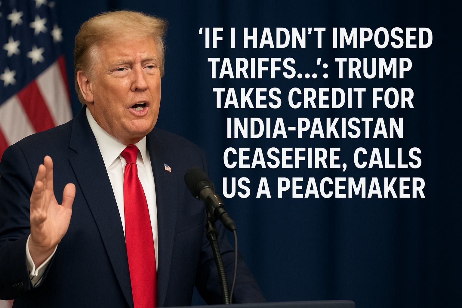If I Hadn’t Imposed Tariffs”: Trump Claims Credit for India-Pakistan Ceasefire, Calls US a Peacemaker