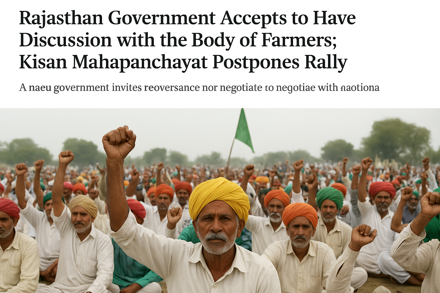 Rajasthan Government Accepts to Have Discussion with the Body of Farmers; Kisan