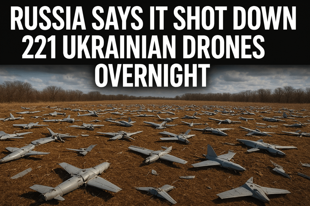 Russia Claims It Shot Down 221 Ukrainian Drones Overnight — One of the Largest Air Operations in the War