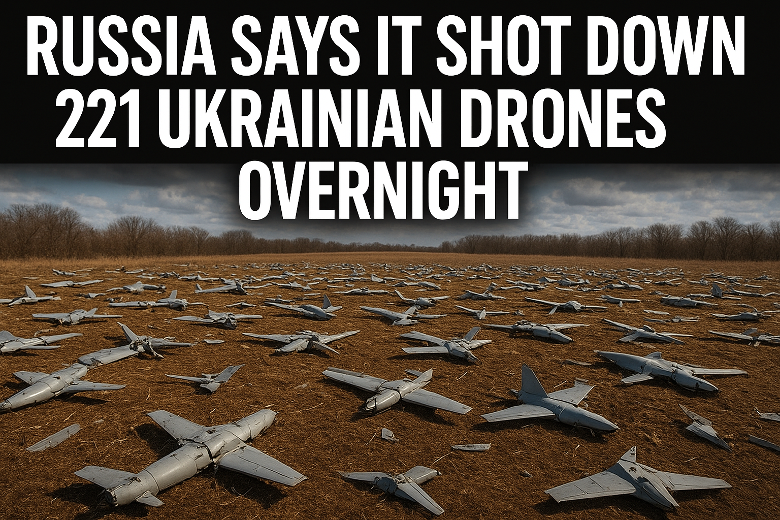 Russia Claims It Shot Down 221 Ukrainian Drones Overnight — One of the Largest Air Operations in the War