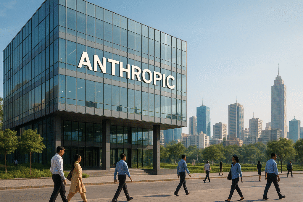 People walking near Anthropic’s upcoming Bengaluru office as the AI startup expands its operations in India in 2026.
