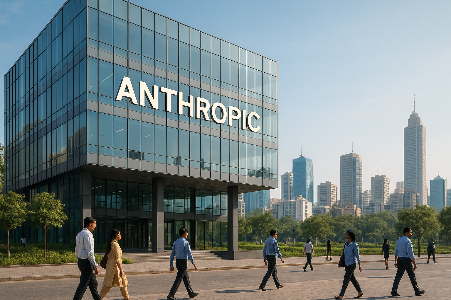 People walking near Anthropic’s upcoming Bengaluru office as the AI startup expands its operations in India in 2026.