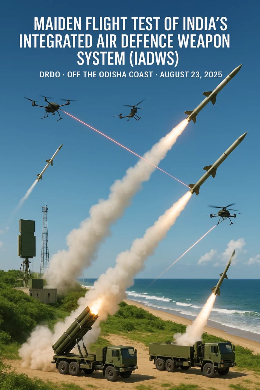 Defence Research and Development Organisation (DRDO) has also succeeded in carrying out the first flight of the first test of the Integrated Air Defence Weapon System