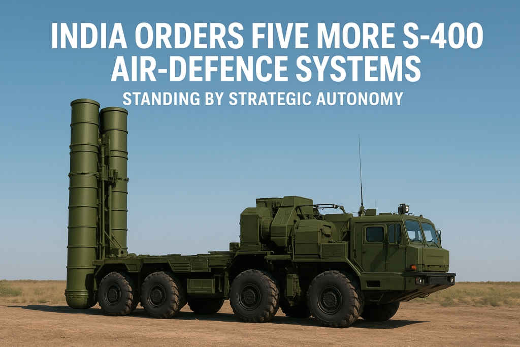 India Orders Five More S-400 Air-Defence Systems, Standing by Strategic Autonomy