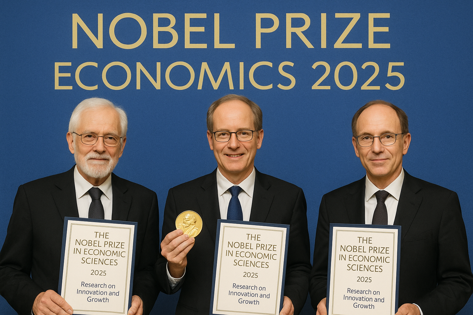 Joel Mokyr, Philippe Aghion, and Peter Howitt awarded 2025 Nobel Prize in Economics for innovation and creative destruction research.