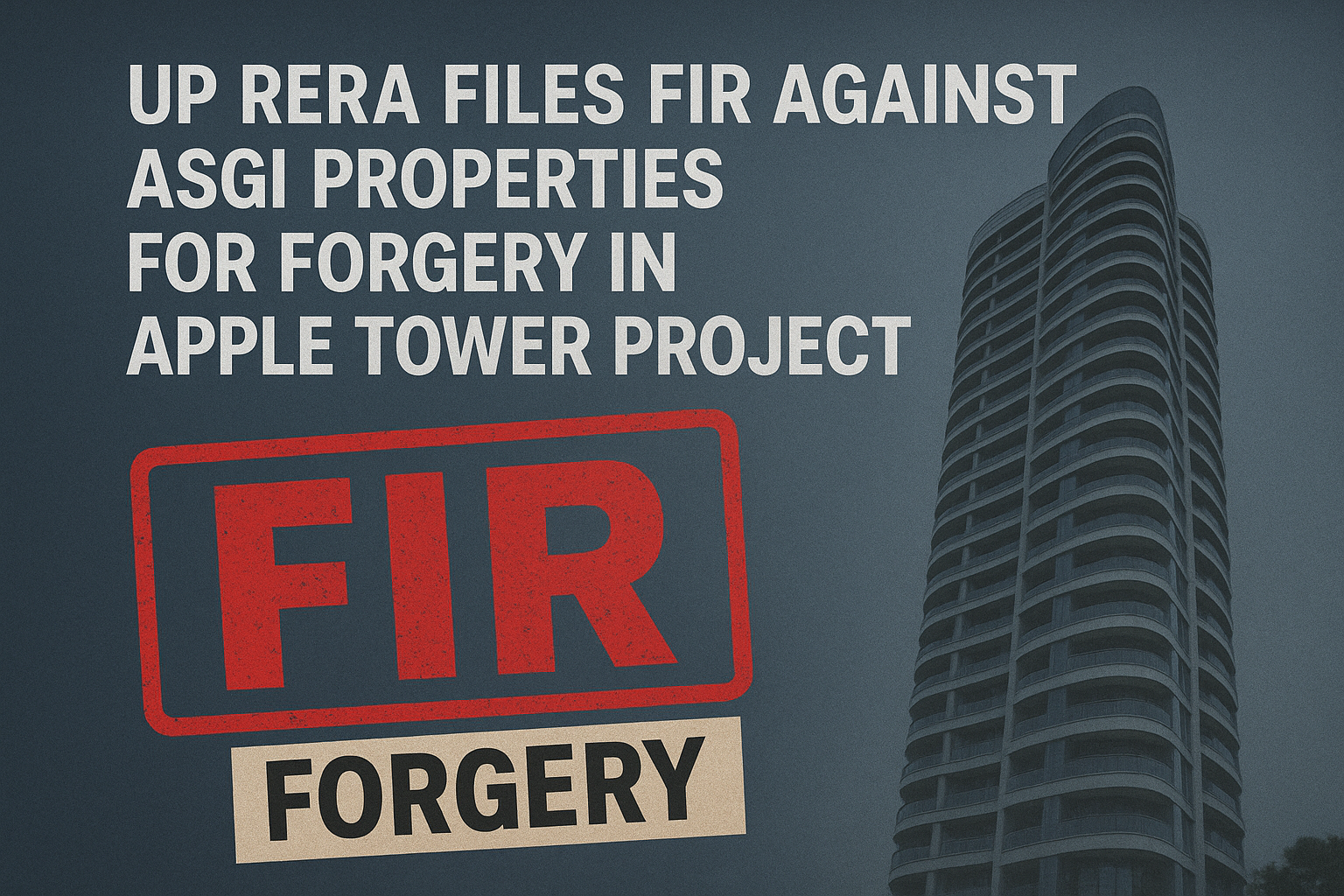 UP RERA Files FIR Against ASGI Properties for Forgery in Apple Tower Project
