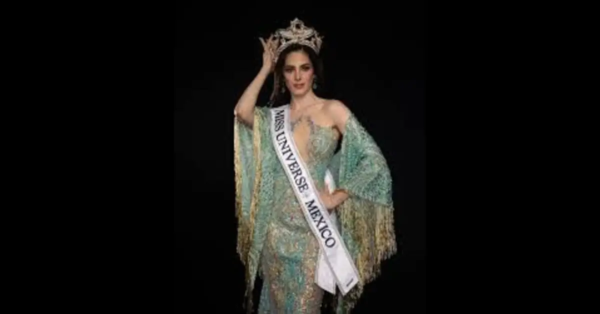 Fatima Bosch on Miss Universe stage in blue gown