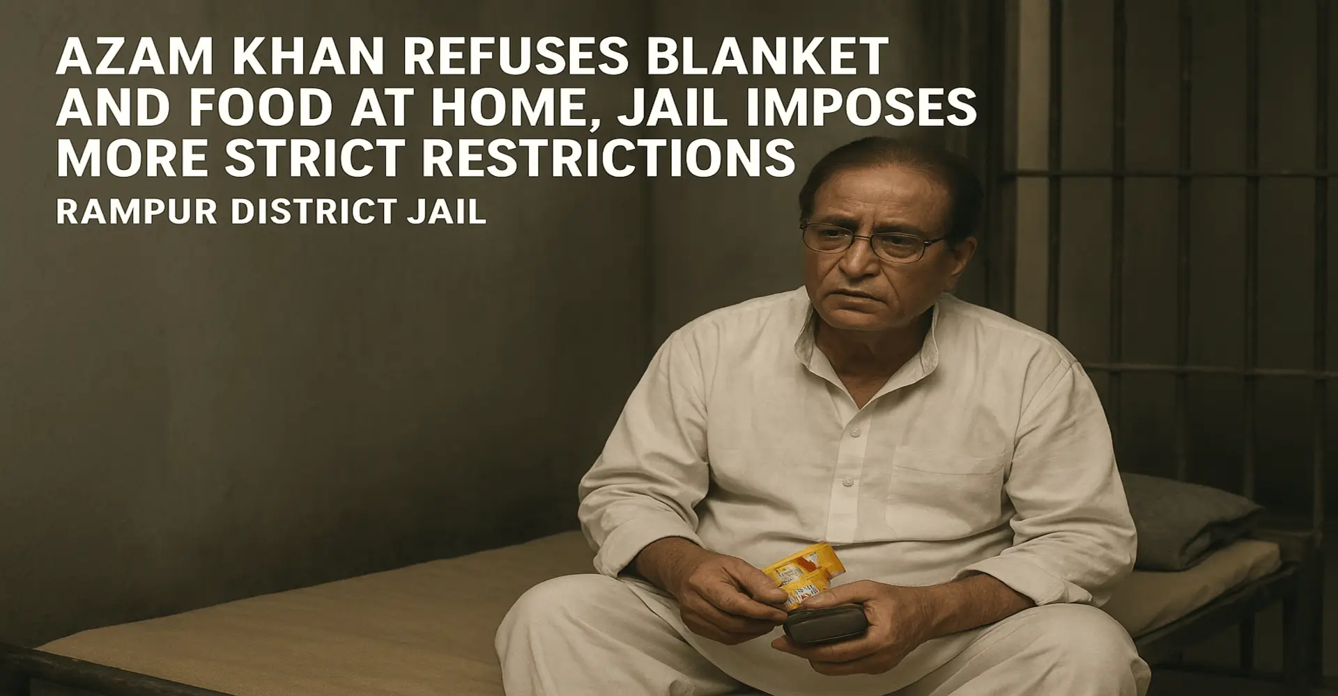 Azam Khan and his son Abdullah Azam inside Rampur District Jail facing strict restrictions after being denied home food and bedding.